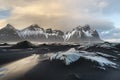 Stokksnes cape and Vestrahorn Mountain Royalty Free Stock Photo