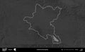 Stolichna Municipality outlined, Bulgaria. Grayscale Royalty Free Stock Photo