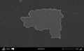 Stolin District highlighted, Belarus. Grayscale Royalty Free Stock Photo