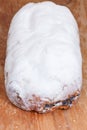 Stollen cake with dried fruit and marzipan