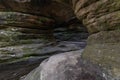 Stolowe Mountains National Park. Wooden boardwalk in Rock Labyrinth hiking trail Bledne Skaly near Kudowa-Zdroj, Lower Silesia, Royalty Free Stock Photo