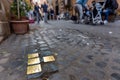 Stolpersteine in Jewish ghetto, Rome, Italy