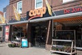 Coop food grocery store sign over the entrance to shop