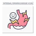 Stomach ache color icon