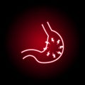 stomach ache icon in neon style. Element of human body pain for mobile concept and web apps illustration. Thin line icon for Royalty Free Stock Photo