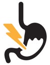 Stomach Acidity Attack Icon Illustration