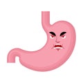 Stomach angry emoji face avatar. Belly evil emotions. Internal o