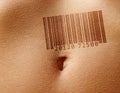 Stomach with barcode Royalty Free Stock Photo