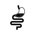 Stomach black silhouette vector icon. Internal human organ outline