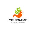 Stomach care and natural treatment with homeopathy, logo template. Internal organ of human, vector design Royalty Free Stock Photo