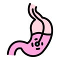 Stomach endoscopy icon color outline vector