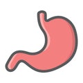 Stomach filled outline icon, medicine healthcare