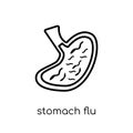 Stomach flu icon. Trendy modern flat linear vector Stomach flu i