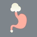Stomach gas acid reflux indigestion system. Stomach vector gas diarrhea icon Royalty Free Stock Photo