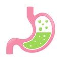 Stomach Icon With Acid And Bubbles