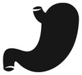 Stomach icon. Black human digestive system symbol Royalty Free Stock Photo