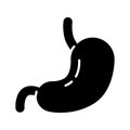 Stomach icon design in silhouette style, internal organ vector illustration Royalty Free Stock Photo