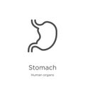 stomach icon vector from human organs collection. Thin line stomach outline icon vector illustration. Outline, thin line stomach