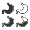 Stomach Icon Set on White Background. Vector Royalty Free Stock Photo