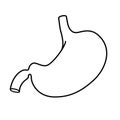 Stomach icon. Vector black outline sign illustration isolated on white Royalty Free Stock Photo