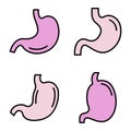 Stomach icons vector flat