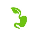 Stomach with Leaf logo design concept, Healthy Stomach logo Template Vector - Vector illustration Royalty Free Stock Photo