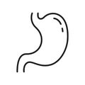 Stomach Line Icon. Digestive System Health Linear Pictogram. Gastric Internal Organ Outline Icon. Digestion Disease