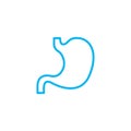 Stomach line icon medical outline symbol. Flat line stomach gastric icon