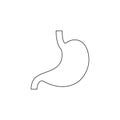 Stomach line icon. People stomach black shape vector illustration isolated