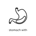 Stomach with Liquids icon. Trendy modern flat linear vector Stomach with Liquids icon on white background from thin line Human Bo Royalty Free Stock Photo