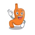 Stomach mascot design style showing Okay gesture finger