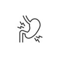 Stomach pain line icon Royalty Free Stock Photo