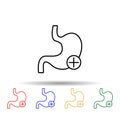 stomach probiotic multi color icon. Simple thin line, outline vector of probiotics icons for ui and ux, website or mobile