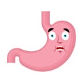 Stomach scared OMG avatar emotion. Belly Oh my God emoji. Fright