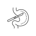 Stomach surgery olor line icon. Pictogram for web page, mobile app, promo.