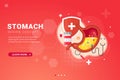 Stomach treatment background for landing page template design concept