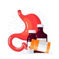 Stomach treatment concept in flat style, icon