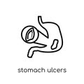 Stomach ulcers icon. Trendy modern flat linear vector Stomach ul