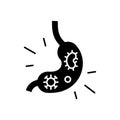 Stomach virus black glyph icon