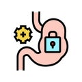 stomach work stop color icon vector illustration