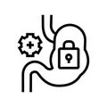 stomach work stop line icon vector illustration