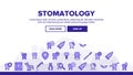 Stomatology And Dentistry Vector Linear Icons Set