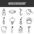 Stomatology icons set