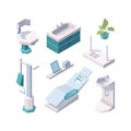 Stomatology. Professional healthy medical healthcare clinic tools clinical dental chair furniture vector isometric