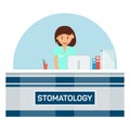 Stomatology Reception Flat Vector Illustration