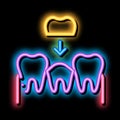 Stomatology Tooth Crown neon glow icon illustration