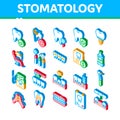 Stomatology Vector Isometric Icons Set