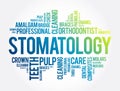 Stomatology word cloud collage, health concept background Royalty Free Stock Photo