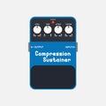 Blue compressor and sustainer guitar stomp box effect.