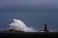 Stomy weather at Roker Lighthouse Royalty Free Stock Photo